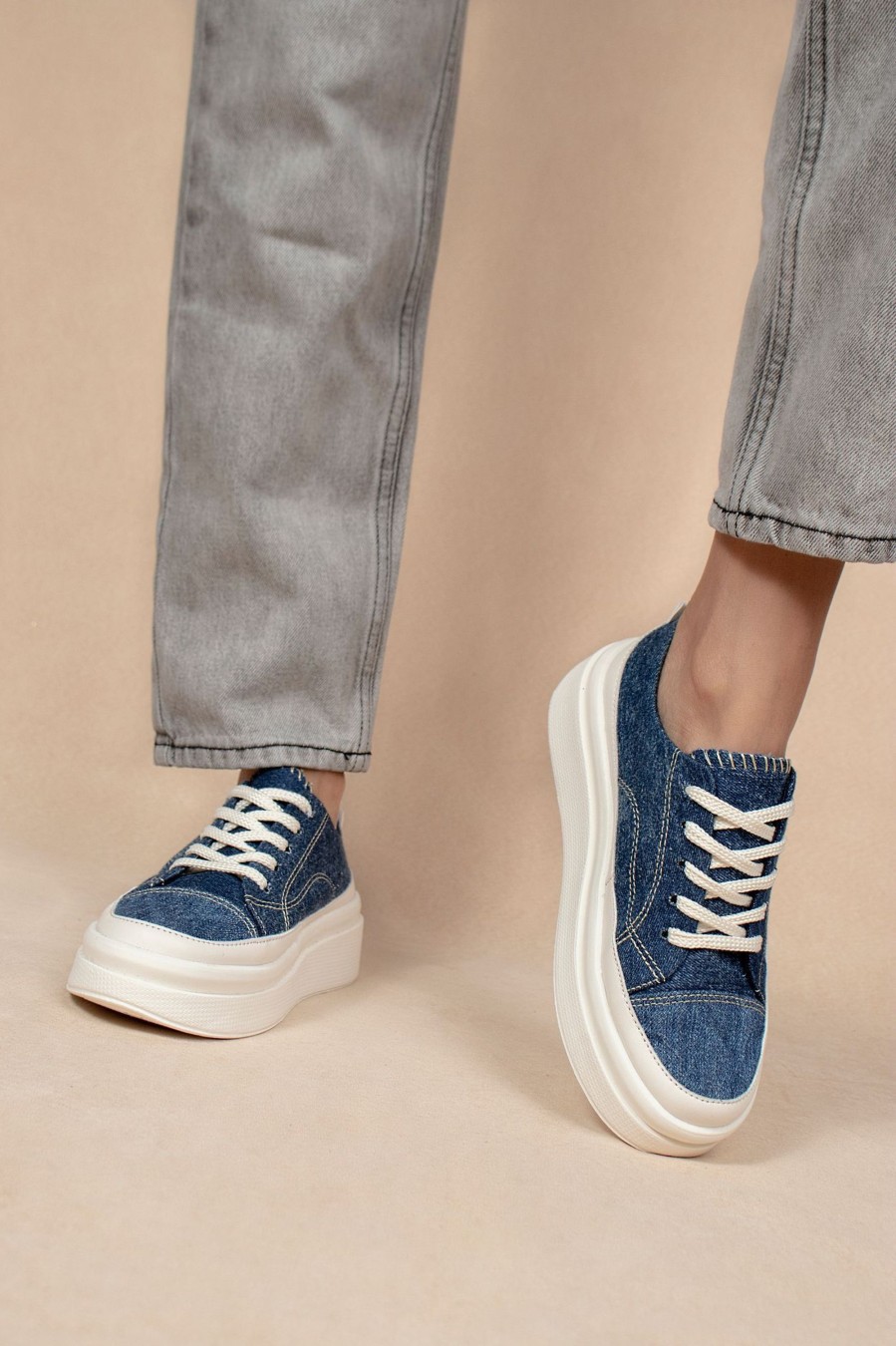 Women Kapel Boutique | Denim Sneakers Blue Jean