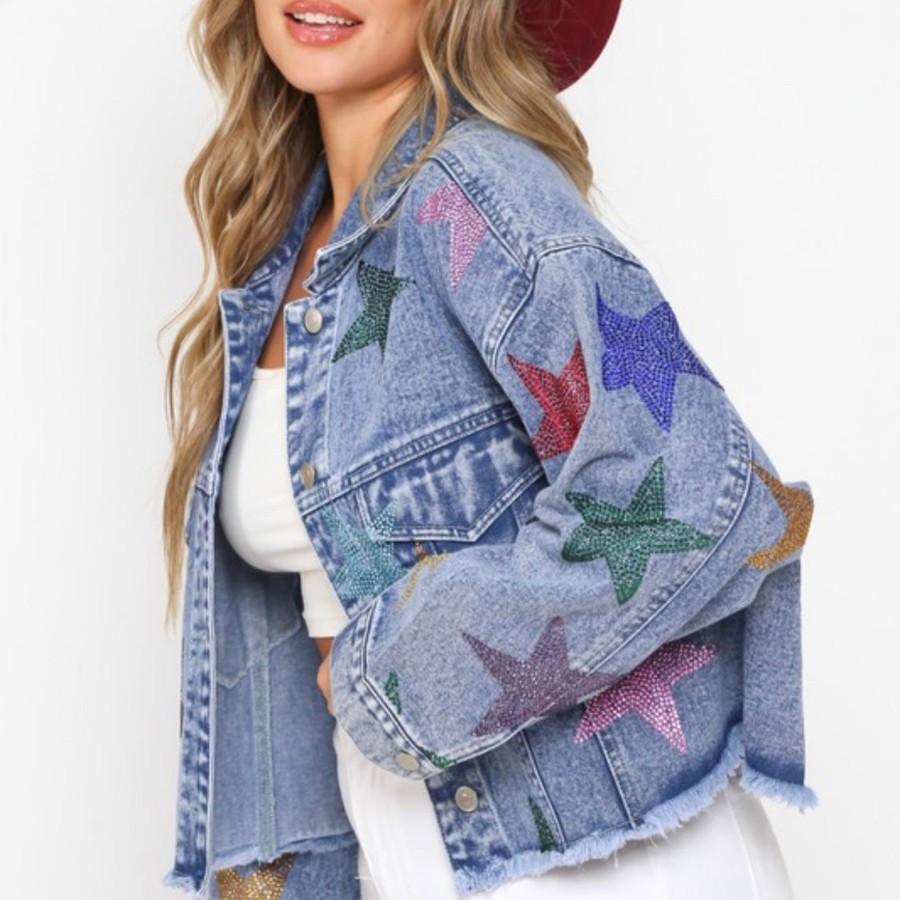 Women Kapel Boutique Jackets | Rainbow Stars Jacket